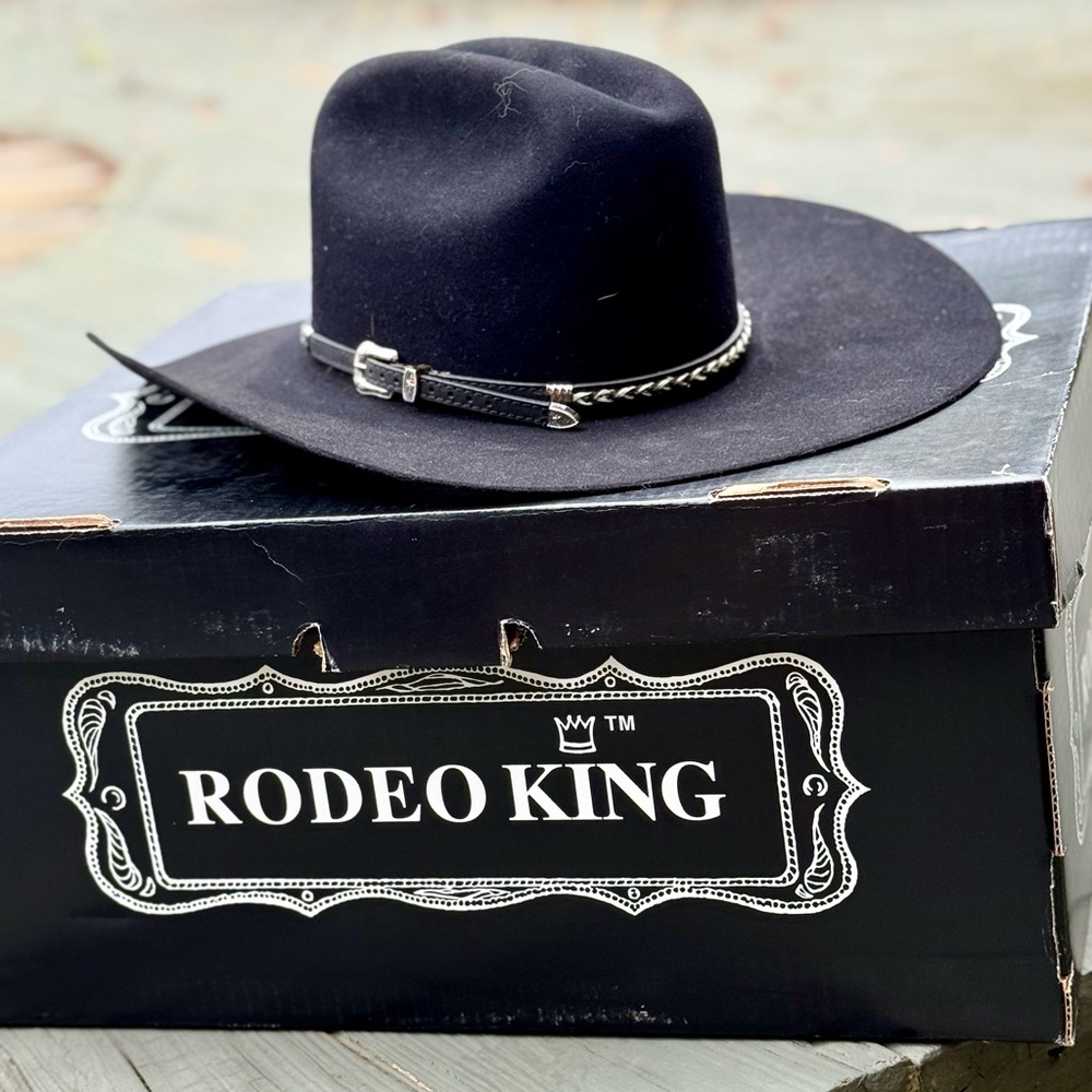 Rodeo King Women’s Black Felt Western Hat with Decorative Band